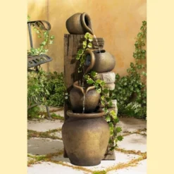 John Timberland Cascading Rustic Three Jugs Outdoor Floor Water Fountain 33" For Yard Garden Patio Home Deck Porch House Exterior Balcony Roof -Modern Lighting Store GUEST f7089770 1437 49e6 a106 714ee7b3a4af