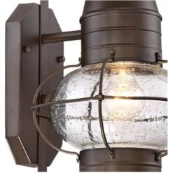 John Timberland Galt Rustic Outdoor Wall Light Fixture Oil Rubbed Bronze Motion Sensor Dusk To Dawn 19 3/4" Clear Seedy Glass For Post Exterior Barn -Modern Lighting Store GUEST f7b402b0 6ee1 4c92 a858 6a0b5d1694d4