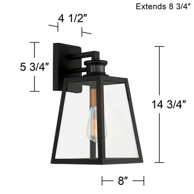 John Timberland Arrington Modern Outdoor Wall Light Fixtures Set Of 2 Black Motion Sensor 14 3/4" Clear Glass For Post Exterior Barn Deck House Porch 7 John Timberland Arrington Modern Outdoor Wall Light Fixtures Set Of 2 Black Motion Sensor 14 3/4" Clear Glass For Post Exterior Barn Deck House Porch - Image 7
