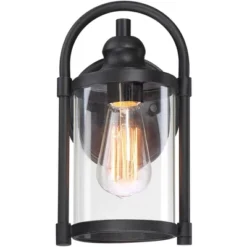 John Timberland Rustic Farmhouse Outdoor Wall Light Fixtures Set Of 2 Black 10 1/4" Clear Glass For Exterior Barn Deck House Porch Yard Patio Outside -Modern Lighting Store GUEST fae399a4 7de1 44f1 b066 6a0111d6e440