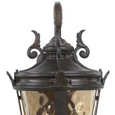 John Timberland Casa Marseille Vintage Rustic Outdoor Wall Light Fixture Bronze Scroll 27 1/2" Hammered Glass For Post Exterior Barn Deck House Porch 2 John Timberland Casa Marseille Vintage Rustic Outdoor Wall Light Fixture Bronze Scroll 27 1/2" Hammered Glass For Post Exterior Barn Deck House Porch - Image 2