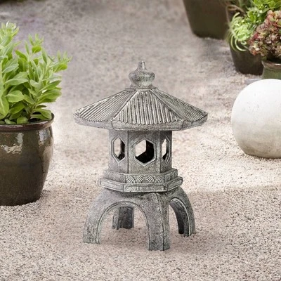 John Timberland Pagoda Statue Sculpture Garden Decor Indoor Outdoor Front Porch Patio Yard Outside Home Balcony Old Faux Stone Finish 16 1/2" Tall 1 John Timberland Pagoda Statue Sculpture Garden Decor Indoor Outdoor Front Porch Patio Yard Outside Home Balcony Old Faux Stone Finish 16 1/2" Tall