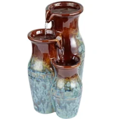 John Timberland Zen Indoor Tabletop Water Fountain 11 1/2" High Mediterranean Jar Cascading For Table Desk Office Home Bedroom -Modern Lighting Store GUEST fe965baa 586b 42a8 aea9 f525266c1a83